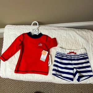 CARTER'S Baby Boys Rash Guard and Swim Trunks, 2 Piece Set 9m